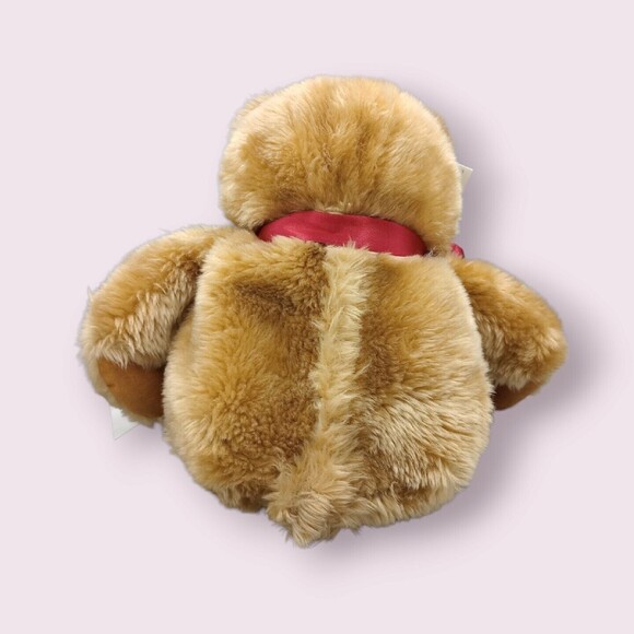 Vtg Cherry Nose Lil Hairy Beary Brown Teddy Bear Plush Tissue Holder Comfort - Picture 5 of 13